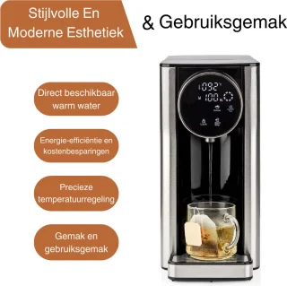 LifeStages Warmwaterdispenser Aluminium/Zwart