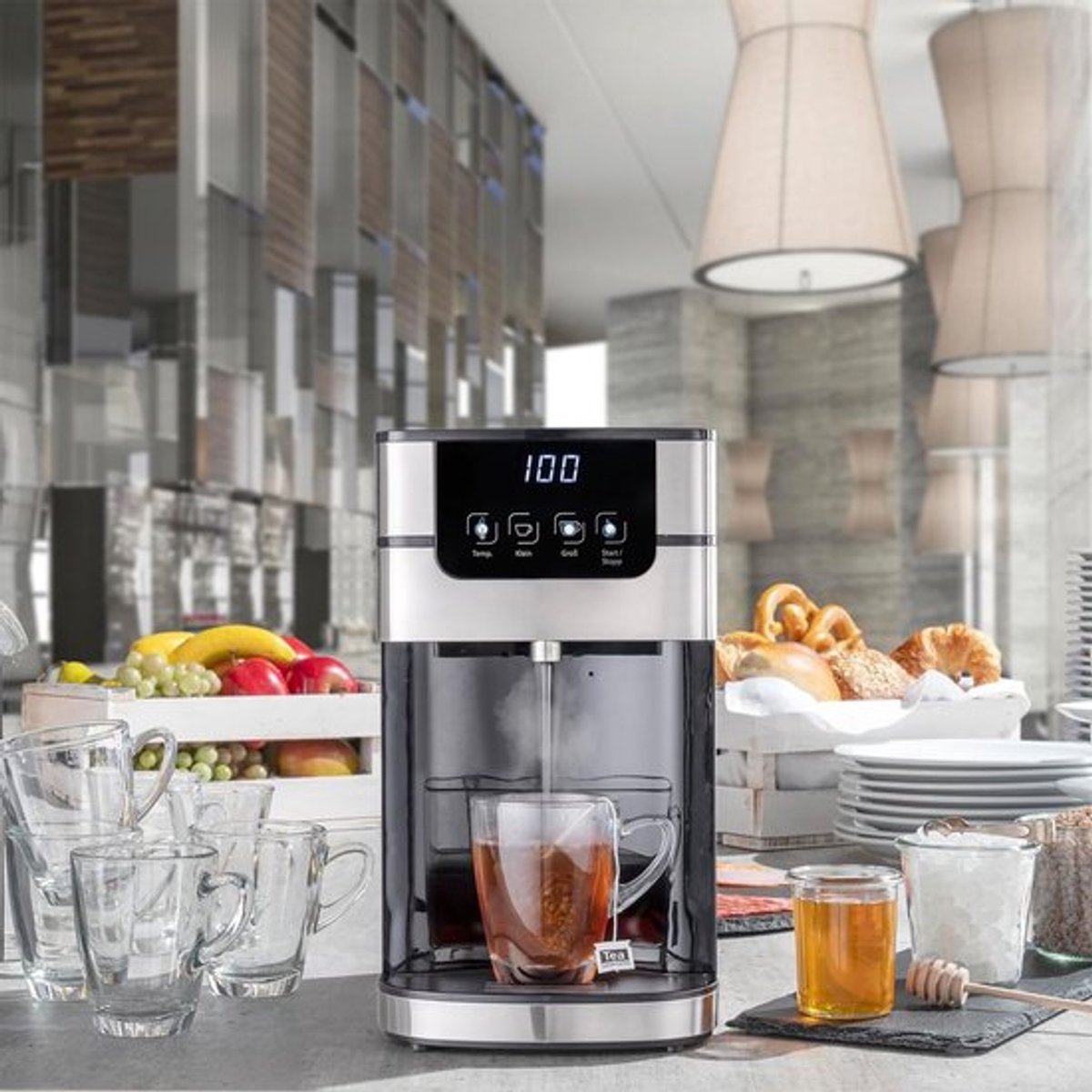 Luxe Heetwaterdispenser Instant Waterkoker Zilver