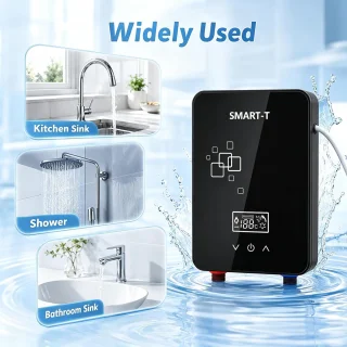 Mini doorstromend waterheater 6000 W - compact met temperatuurweergave - plug and play voor douche en keuken - ShopVlot