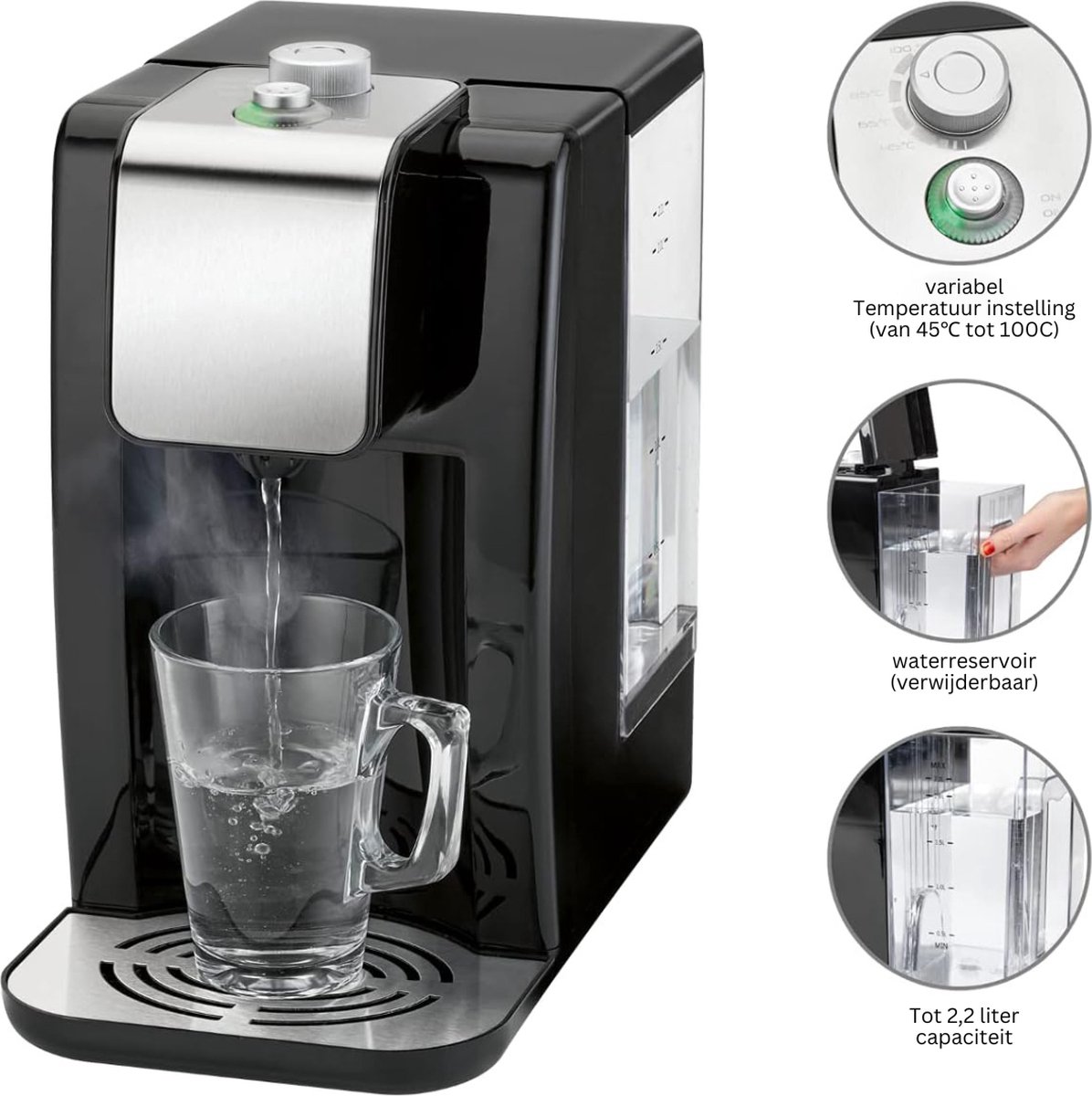 MKSS Heetwaterdispenser Zwart