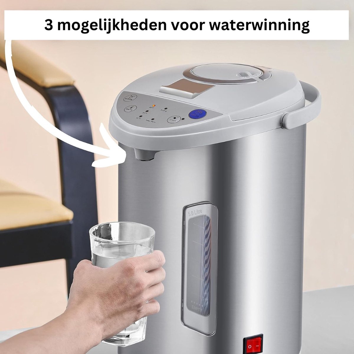 MKSS Luxe Heetwaterdispenser Roestvrij Staal