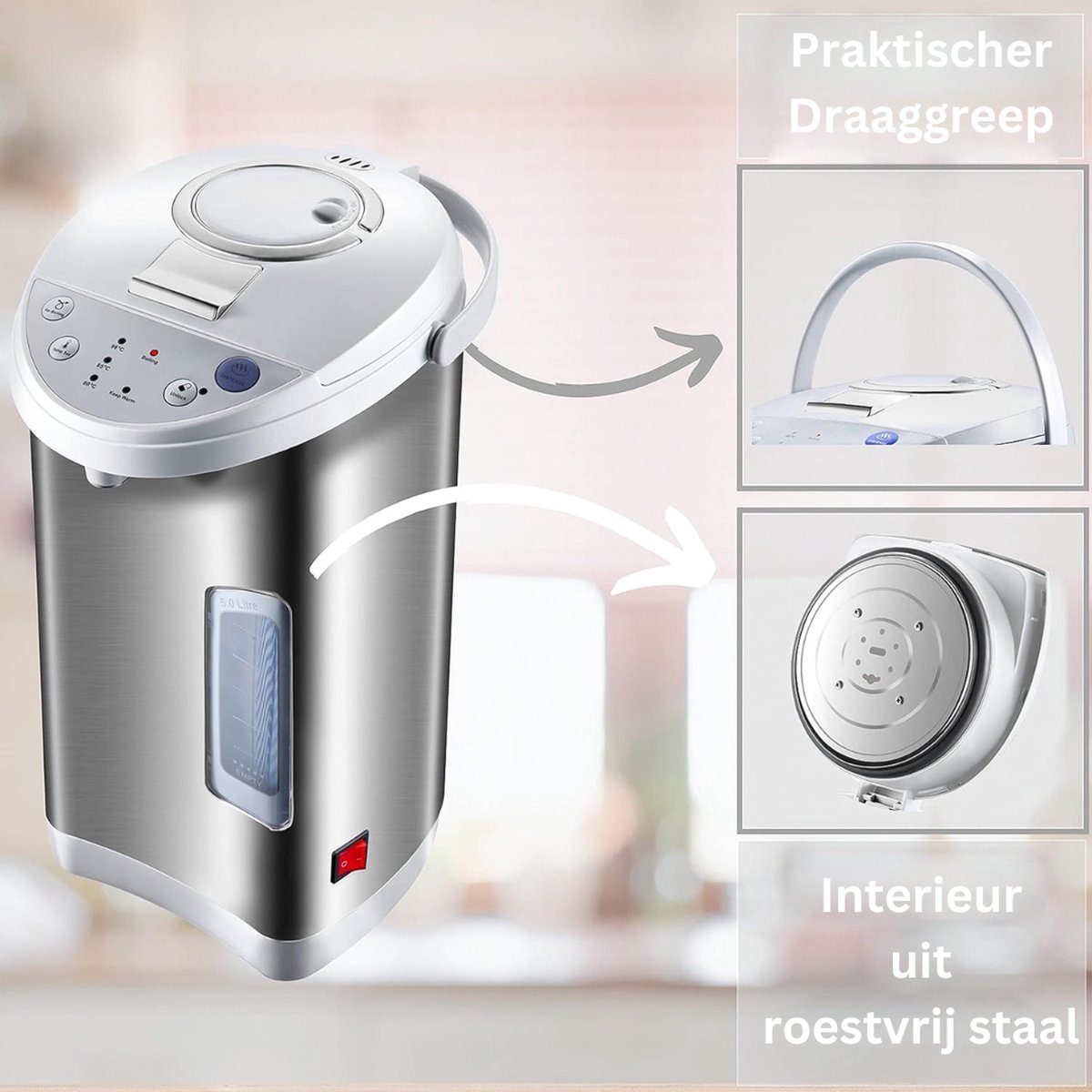 MKSS Luxe Heetwaterdispenser Roestvrij Staal