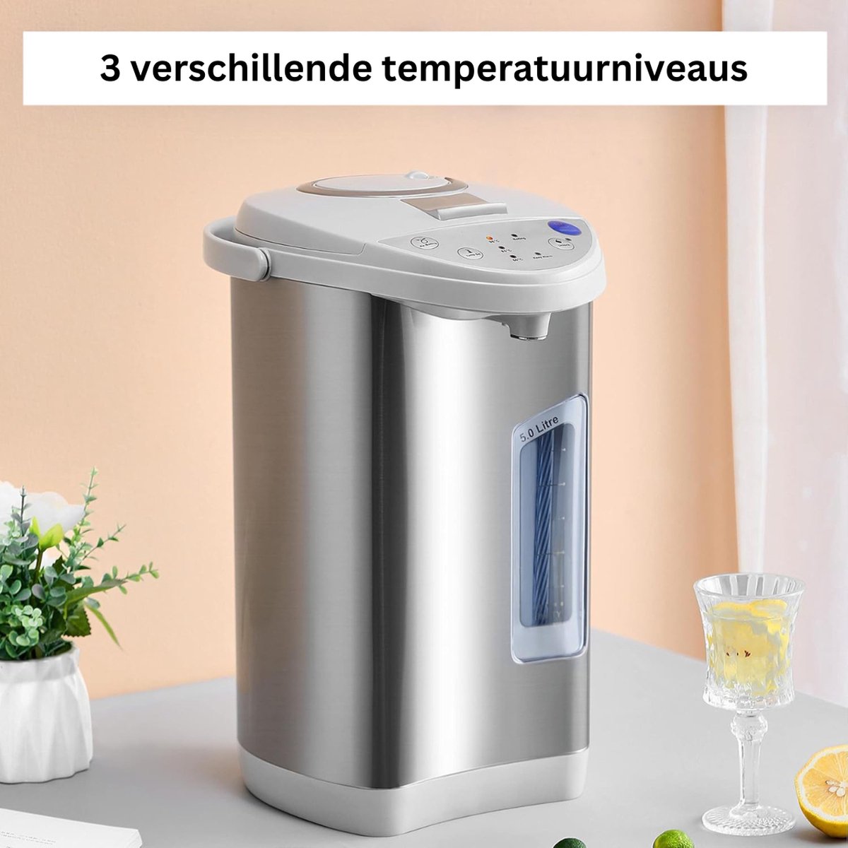 MKSS Luxe Heetwaterdispenser Roestvrij Staal