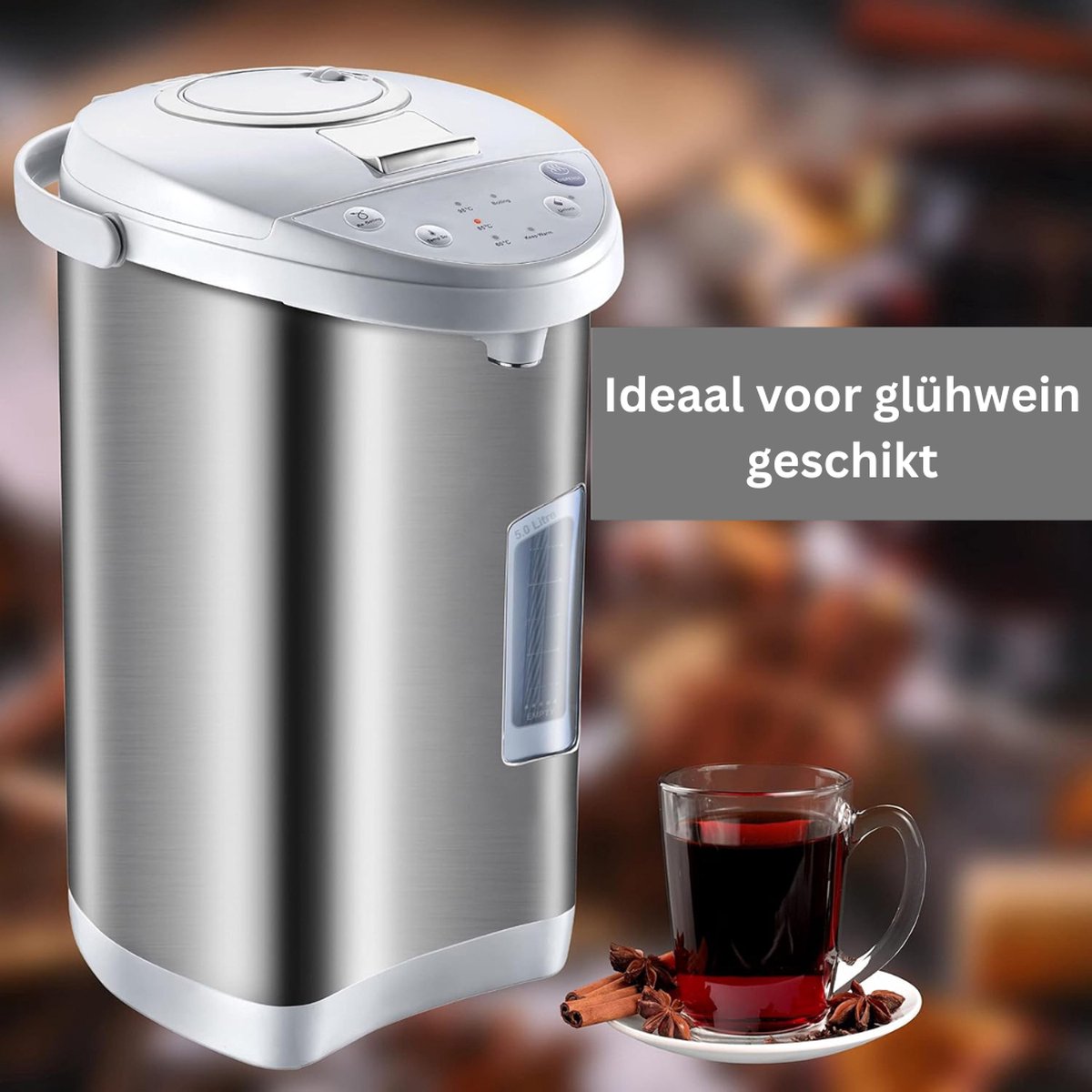 MKSS Luxe Heetwaterdispenser Roestvrij Staal