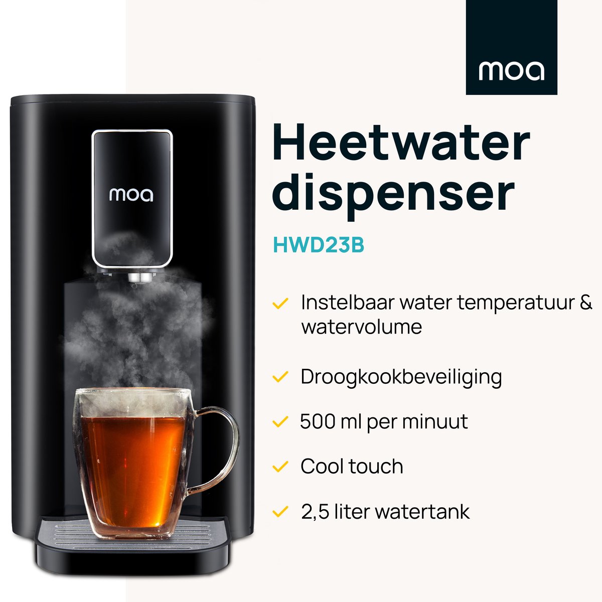 MOA Heetwaterdispenser 2.5L RVS