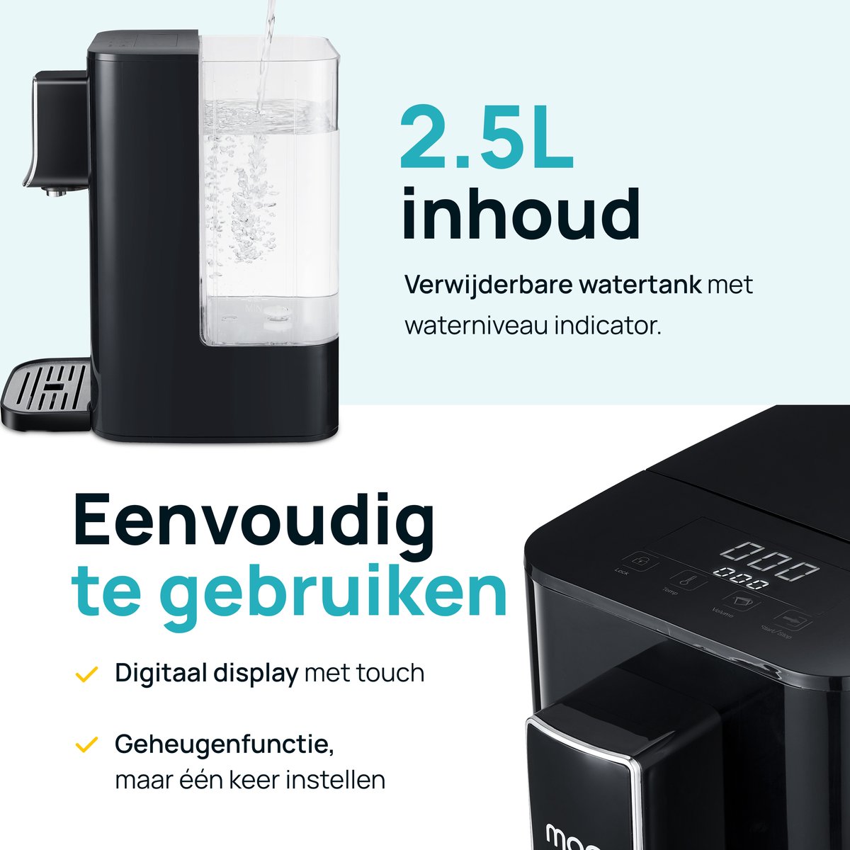 MOA Heetwaterdispenser 2.5L RVS