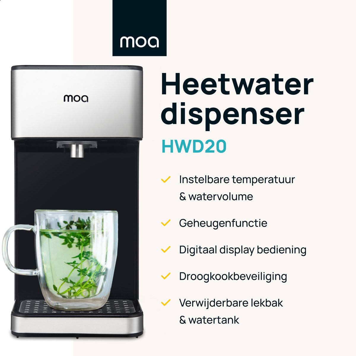 MOA Heetwaterdispenser 2,7L RVS Zilver