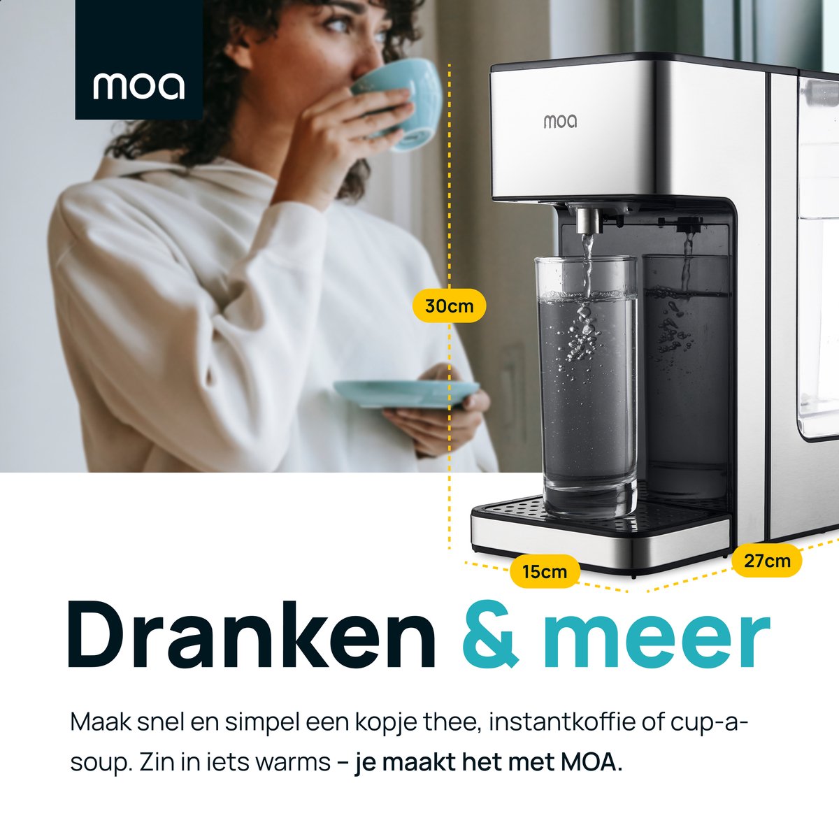 MOA Heetwaterdispenser 2,7L RVS Zilver