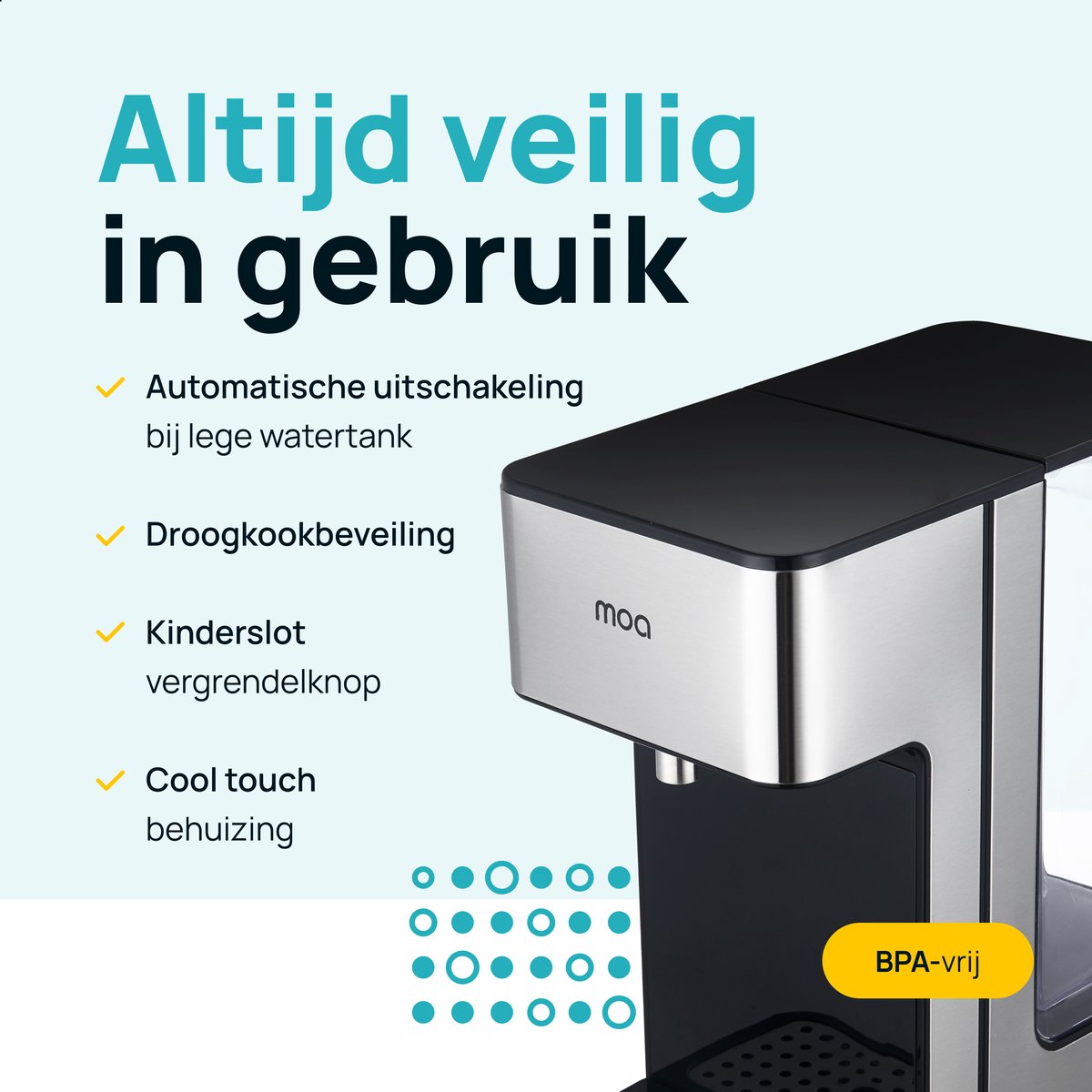 MOA Heetwaterdispenser 2,7L RVS Zilver