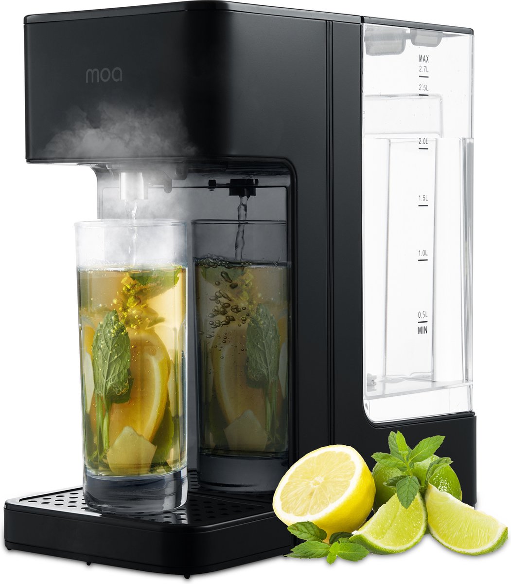 De MOA Heetwaterdispenser 2,7L RVS Zwart in één oogopslag