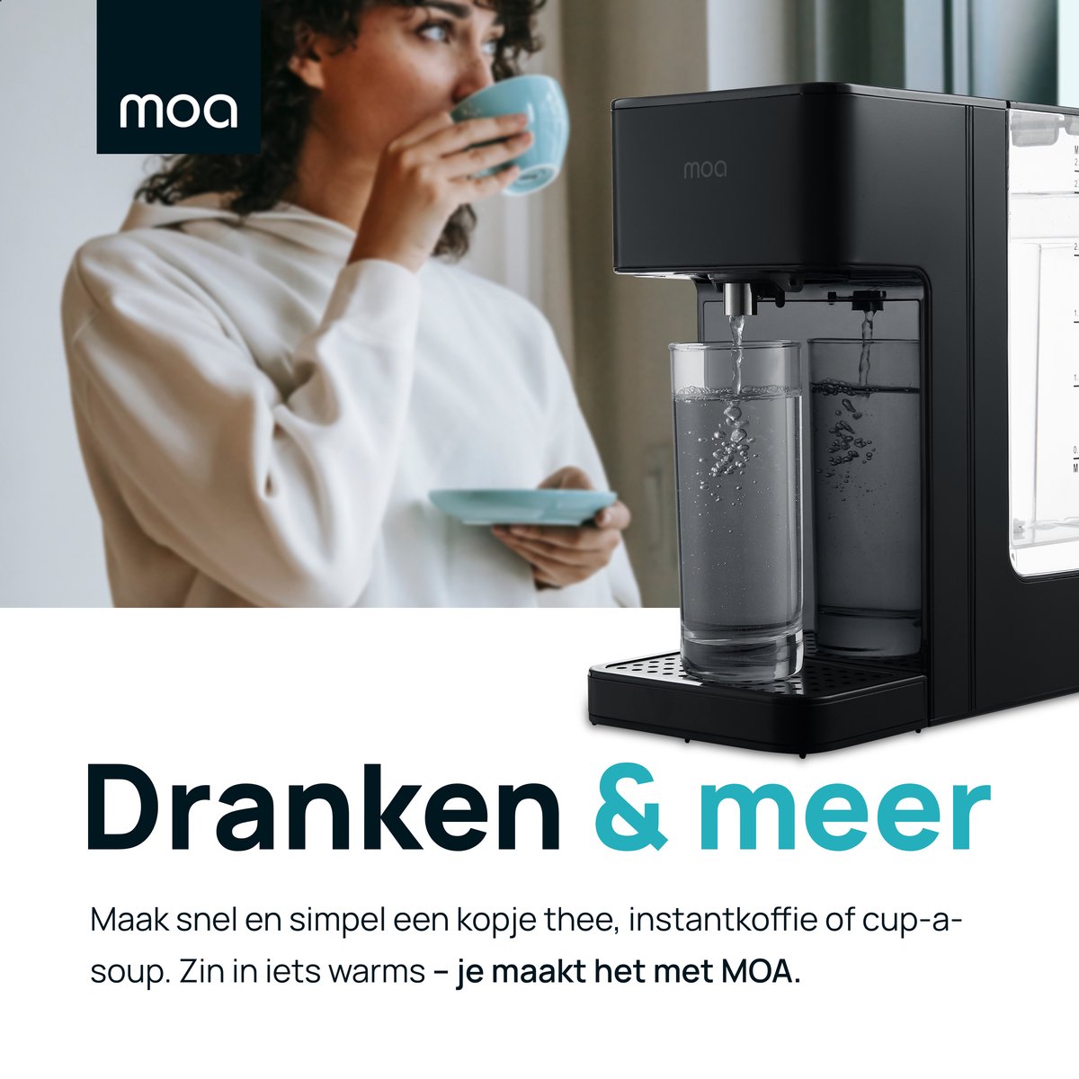 Wat vinden we goed aan de MOA Heetwaterdispenser 2,7L RVS Zwart