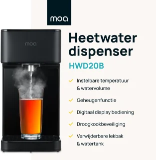 MOA Heetwaterdispenser 2,7L RVS Zwart