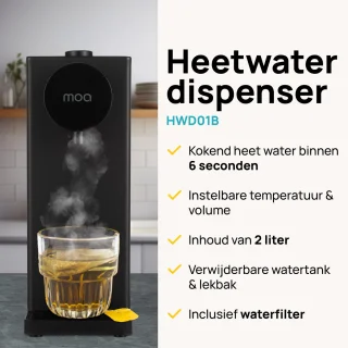 MOA Heetwaterdispenser 2L Zwart