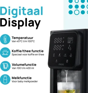 MOA Heetwaterdispenser 3L Zwart