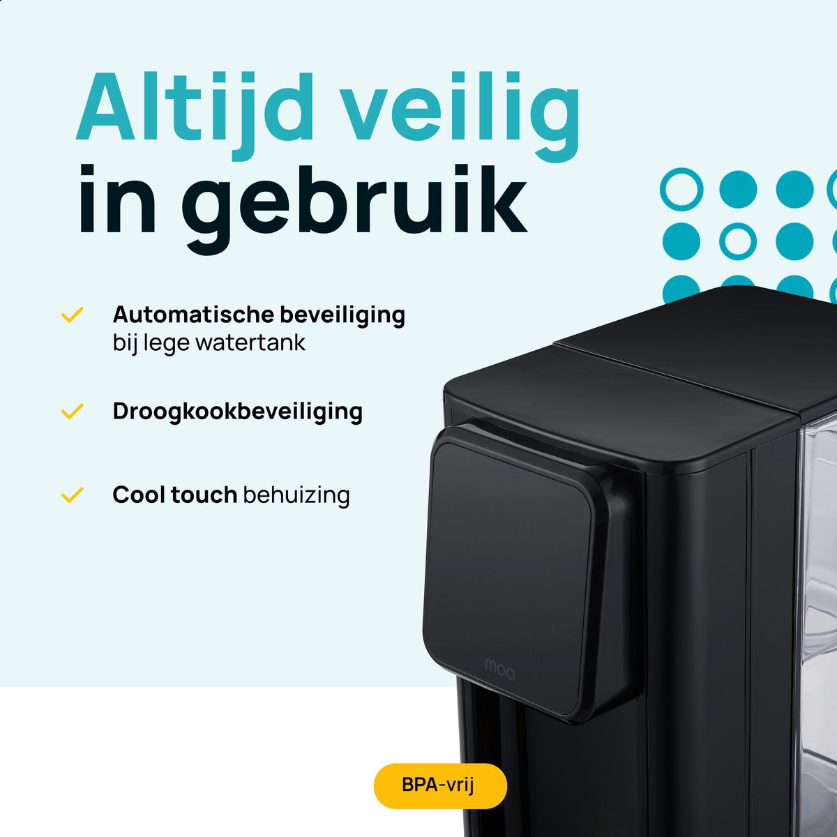 MOA Heetwaterdispenser 3L Zwart