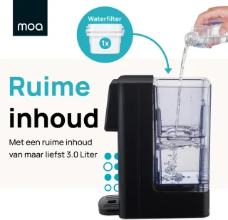 MOA Heetwaterdispenser 3L Zwart