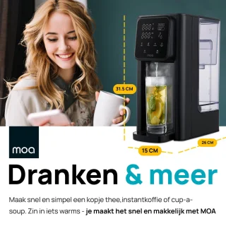 MOA Heetwaterdispenser 3L Zwart