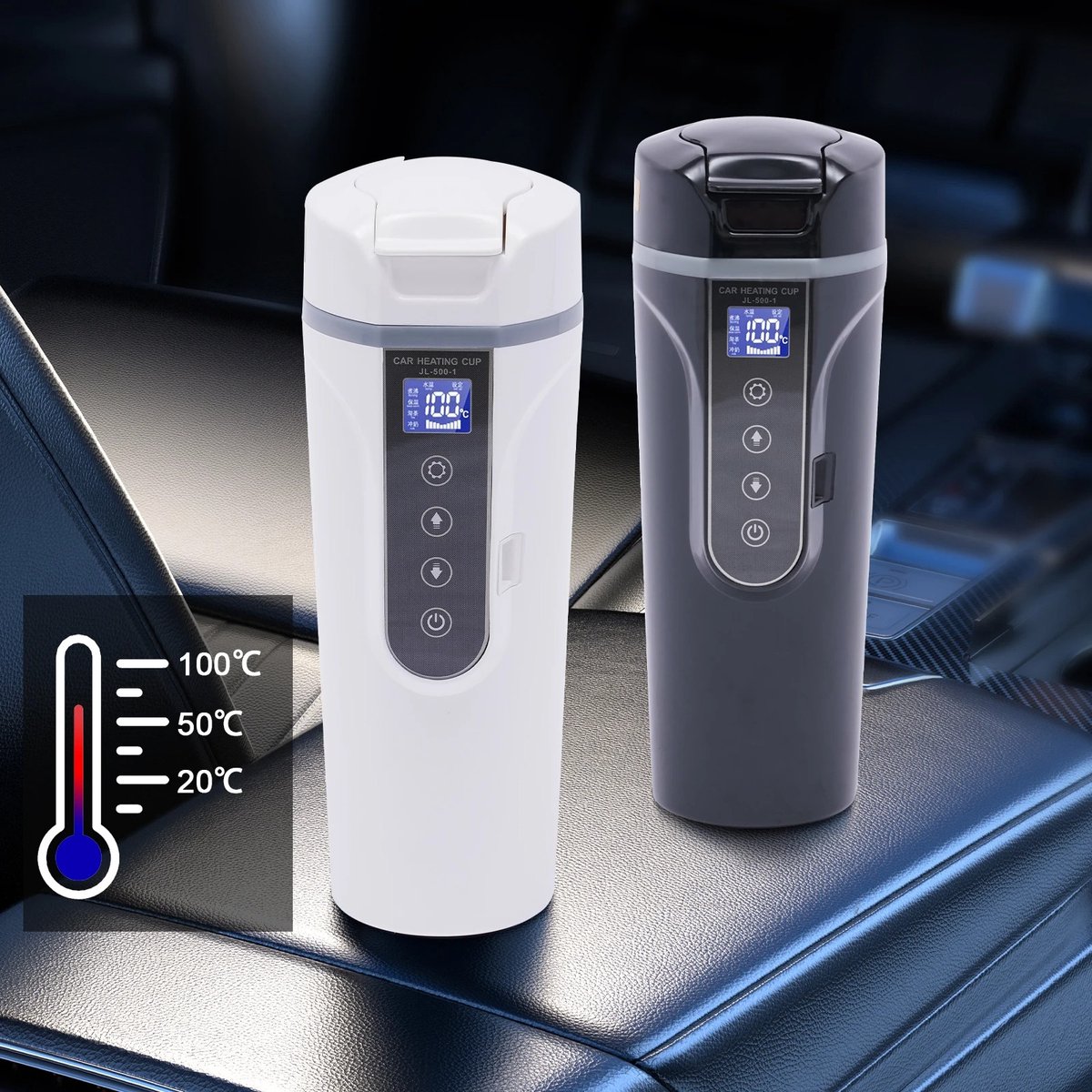 Mygroot Verwarmde Waterbeker 450ML Zwart
