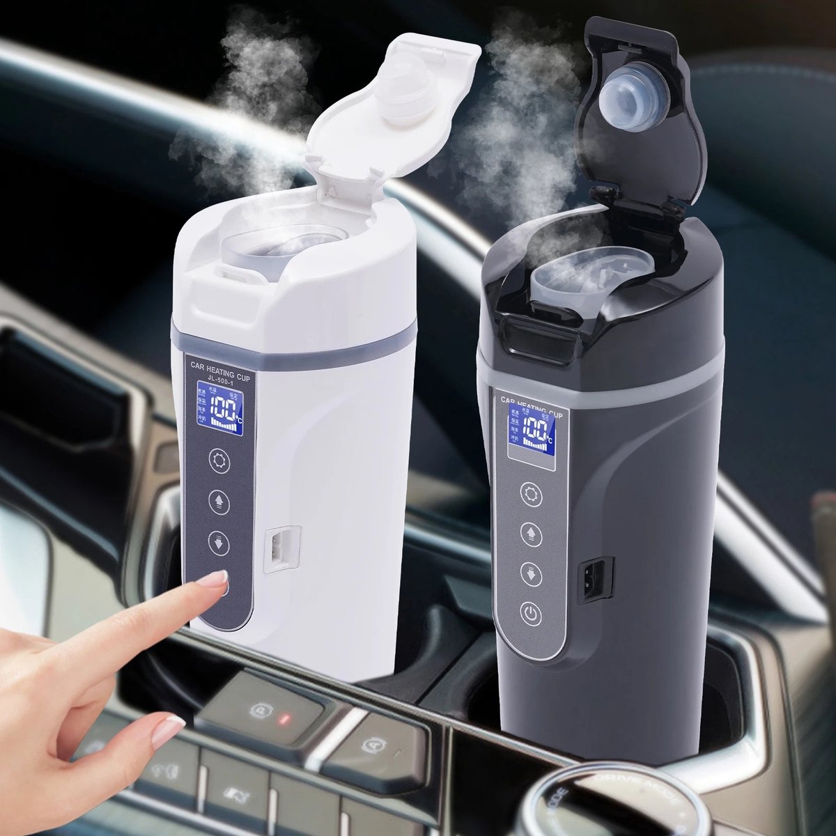 Mygroot Verwarmde Waterbeker 450ML Zwart