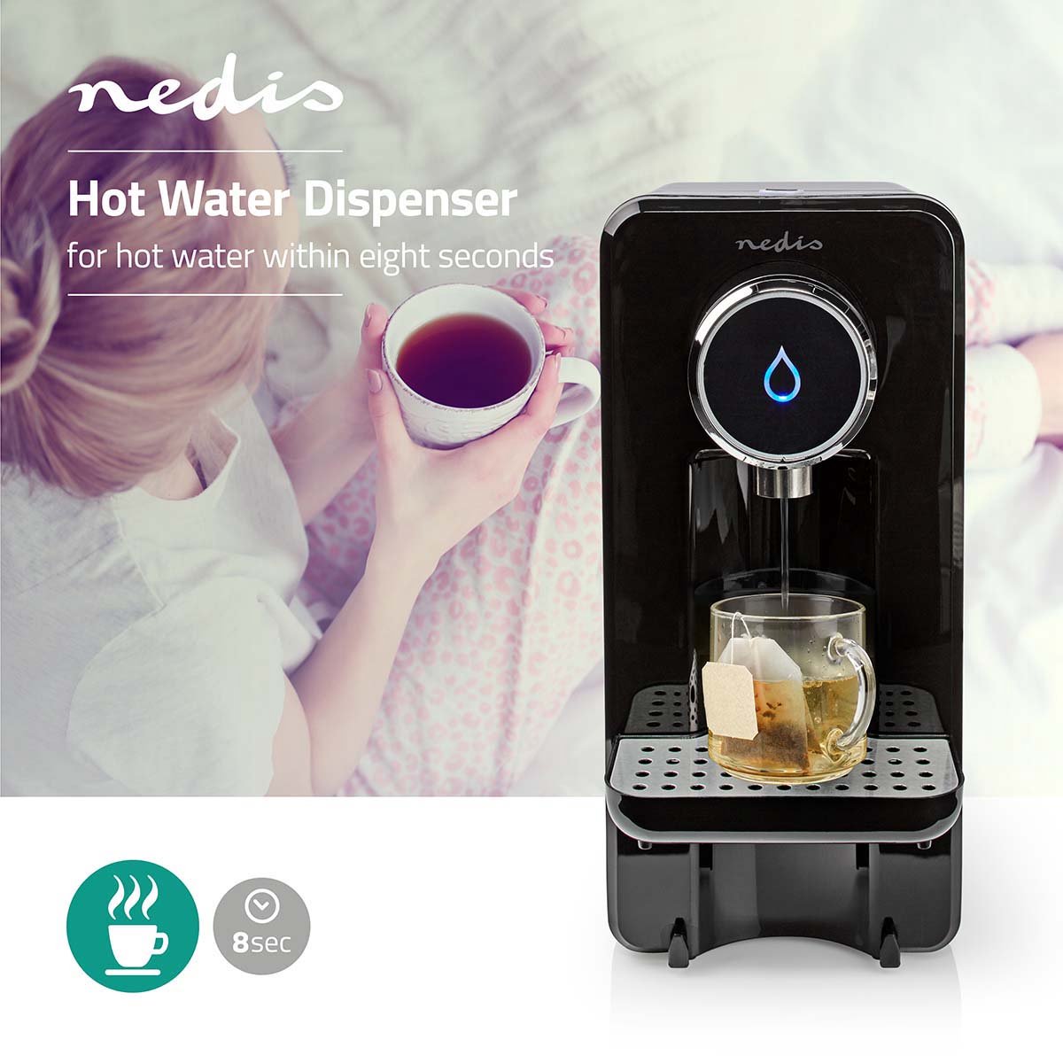 Nedis Heetwaterdispenser 2600W 2,5L Zwart
