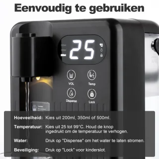 Nimma Heetwaterdispenser 3L Zwart