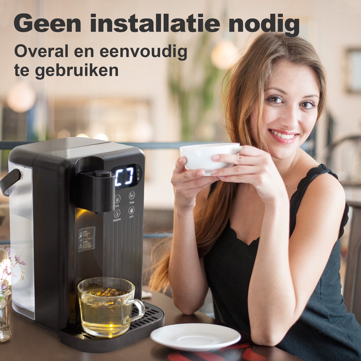 Nimma Heetwaterdispenser 3L Zwart