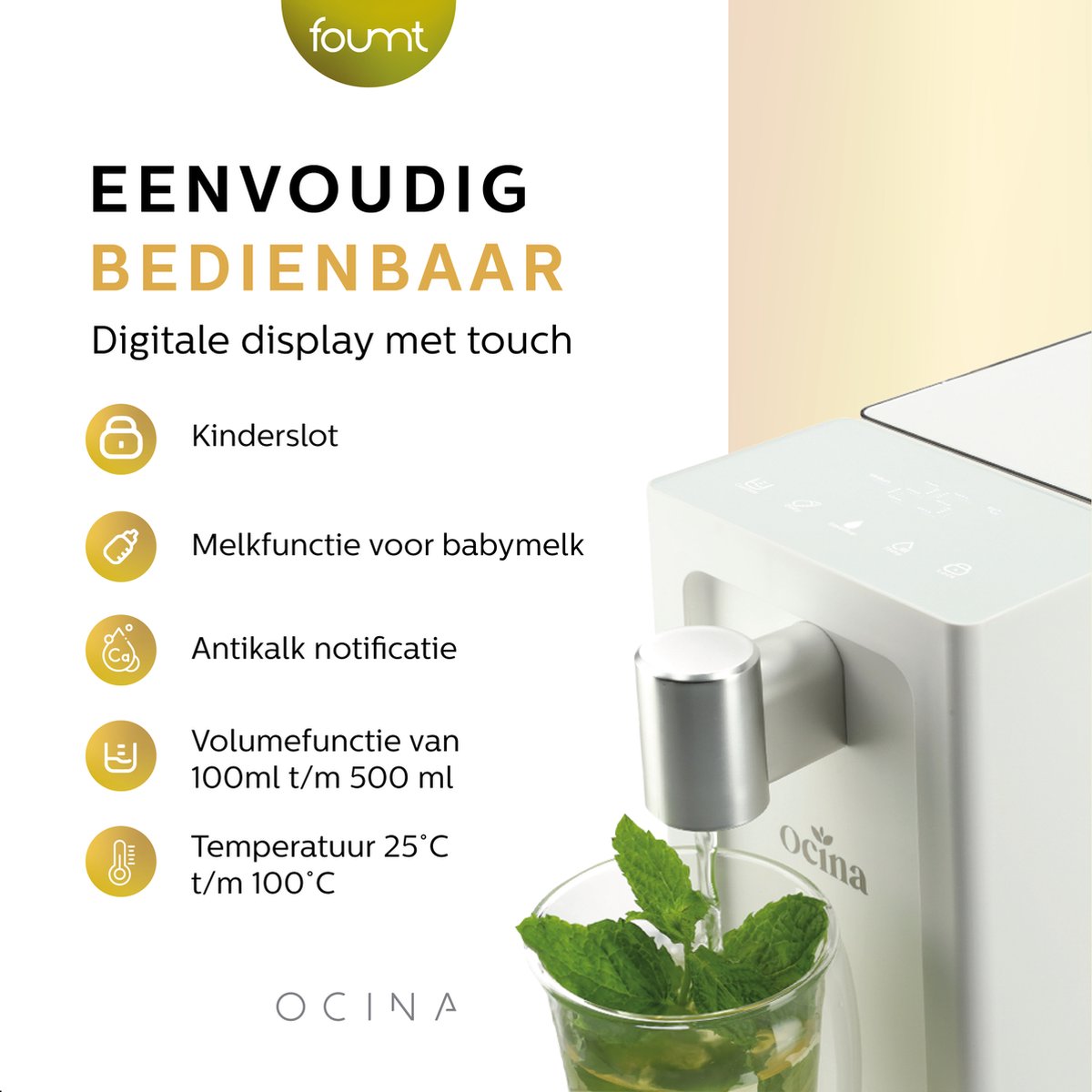 Wat vinden we goed aan de Ocina Heetwaterdispenser 3L Wit Digitaal
