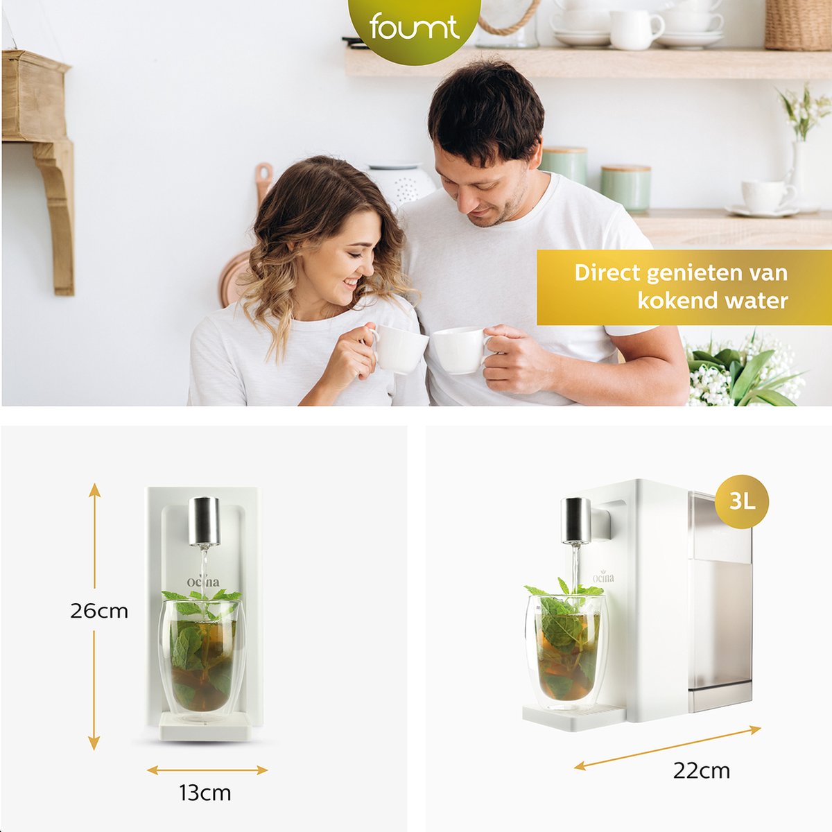 Ocina Heetwaterdispenser 3L Wit Digitaal