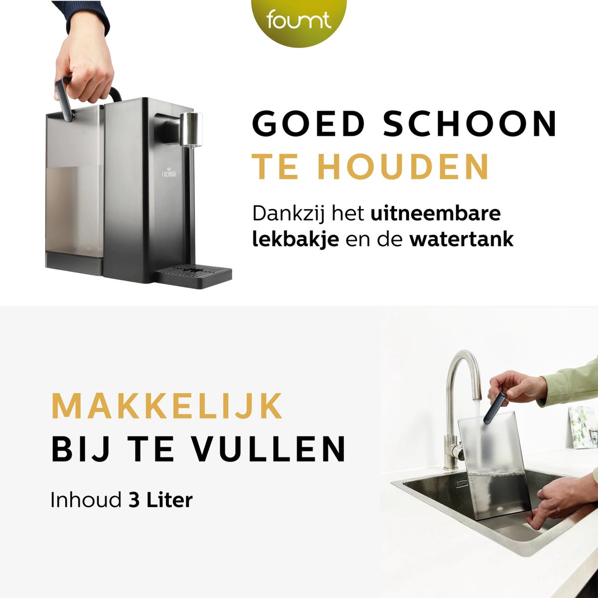 Ocina Heetwaterdispenser 3L Zwart