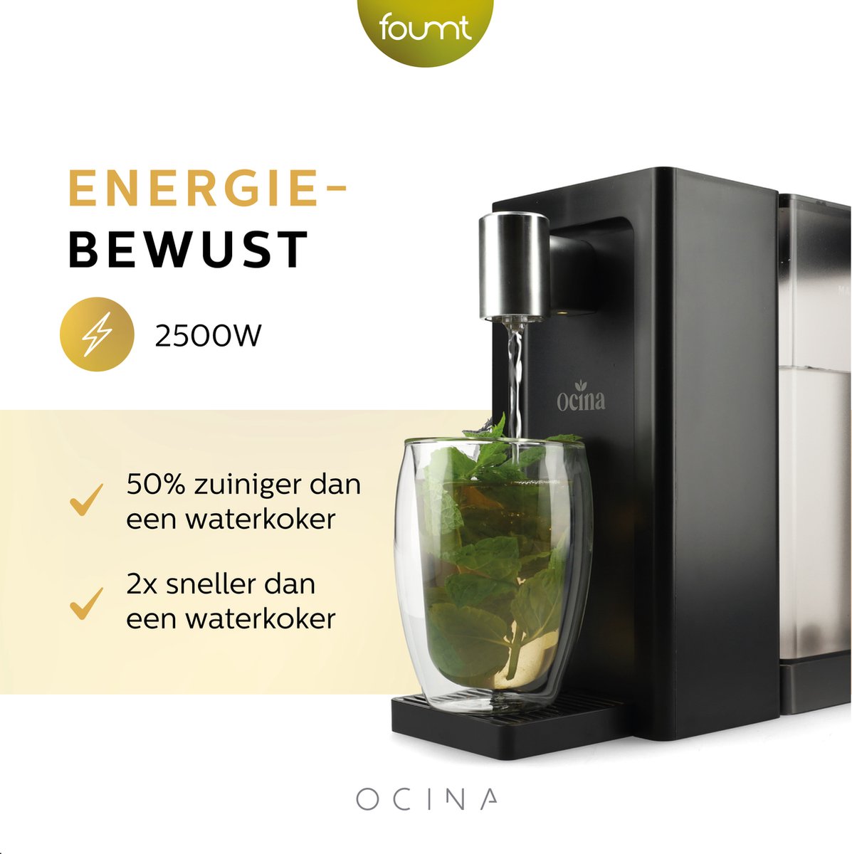 Ocina Heetwaterdispenser 3L Zwart