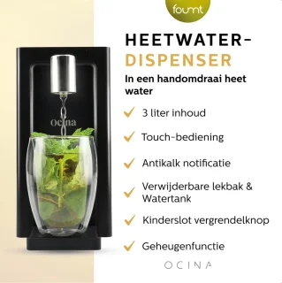 Ocina Heetwaterdispenser 3L Zwart