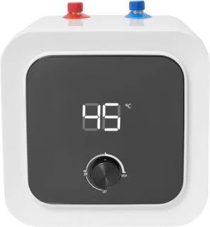 Onderbouwboiler mini met LED temperatuurweergave - wit zwart