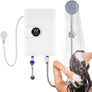 Onmiddellijke waterverwarmer mini met digitaal display, 30,5 cm breed, wit
