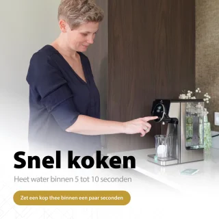 Perow Heetwaterdispenser RVS Zwart 2.7L