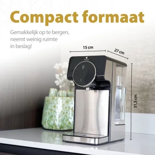 Perow Heetwaterdispenser RVS Zwart 2.7L