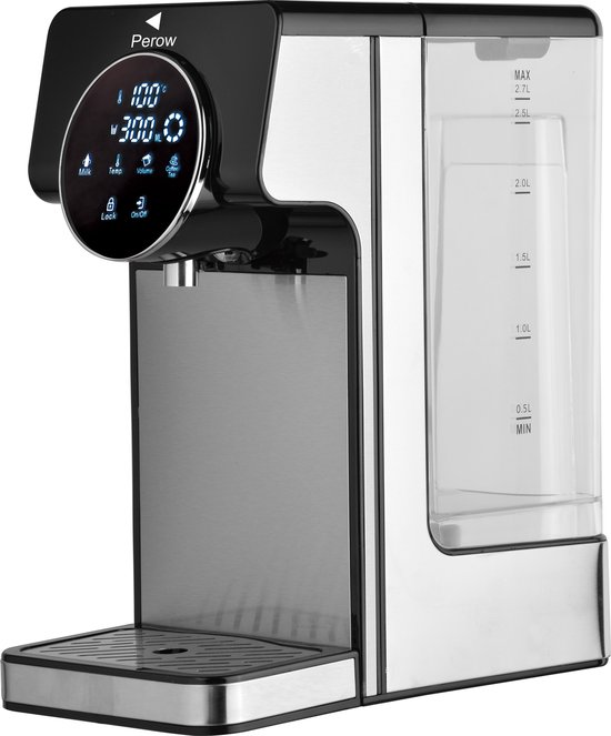 Perow Heetwaterdispenser RVS Zwart 2.7L