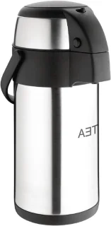Pomp Actie Airpot - Thermoskan Infuser - Dranken Warm Houden - Onbreekbare Constructie - 3 Liter - Roestvrij Staal