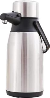 Pompkan RVS - Thermoskan airpot - 3 liter - zilverkleurig
