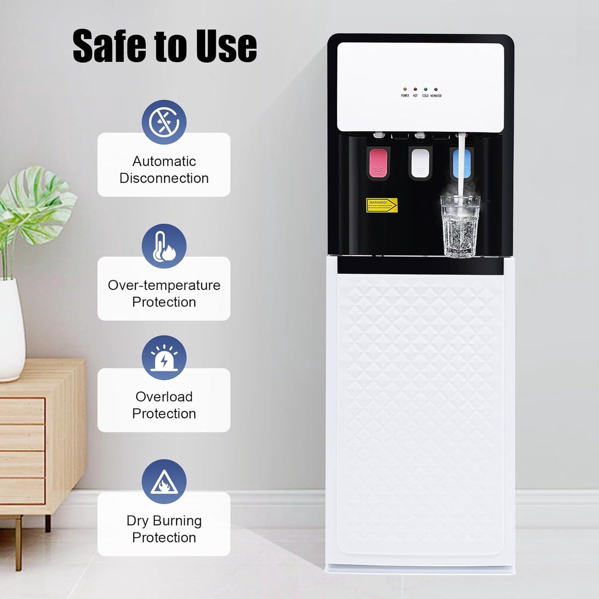 Wat vinden we goed aan de RFWR Bodemstaande waterdispenser warm/koud 3-uitlaten