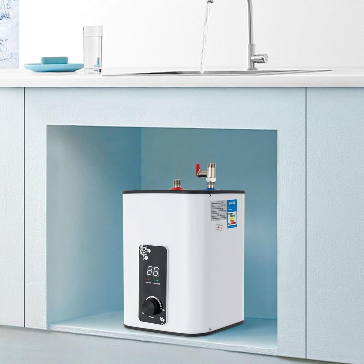 Wat vinden we goed aan de RFWR Compacte Ondertafelboiler 8L elektrische boiler