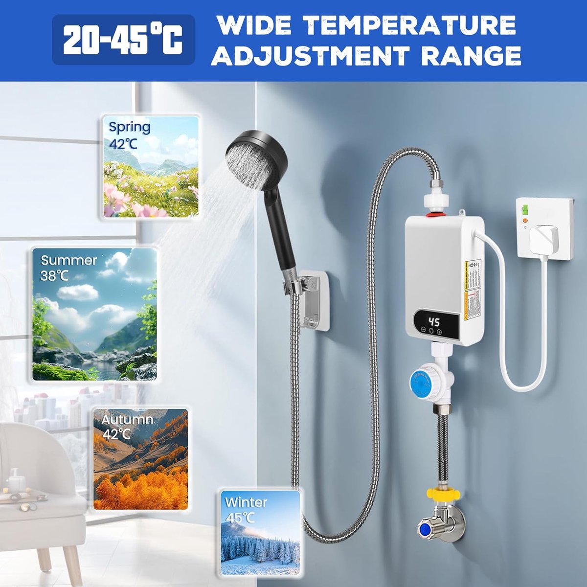 Wat vinden we goed aan de RFWR elektrische doorstroomboiler 5500 W LCD