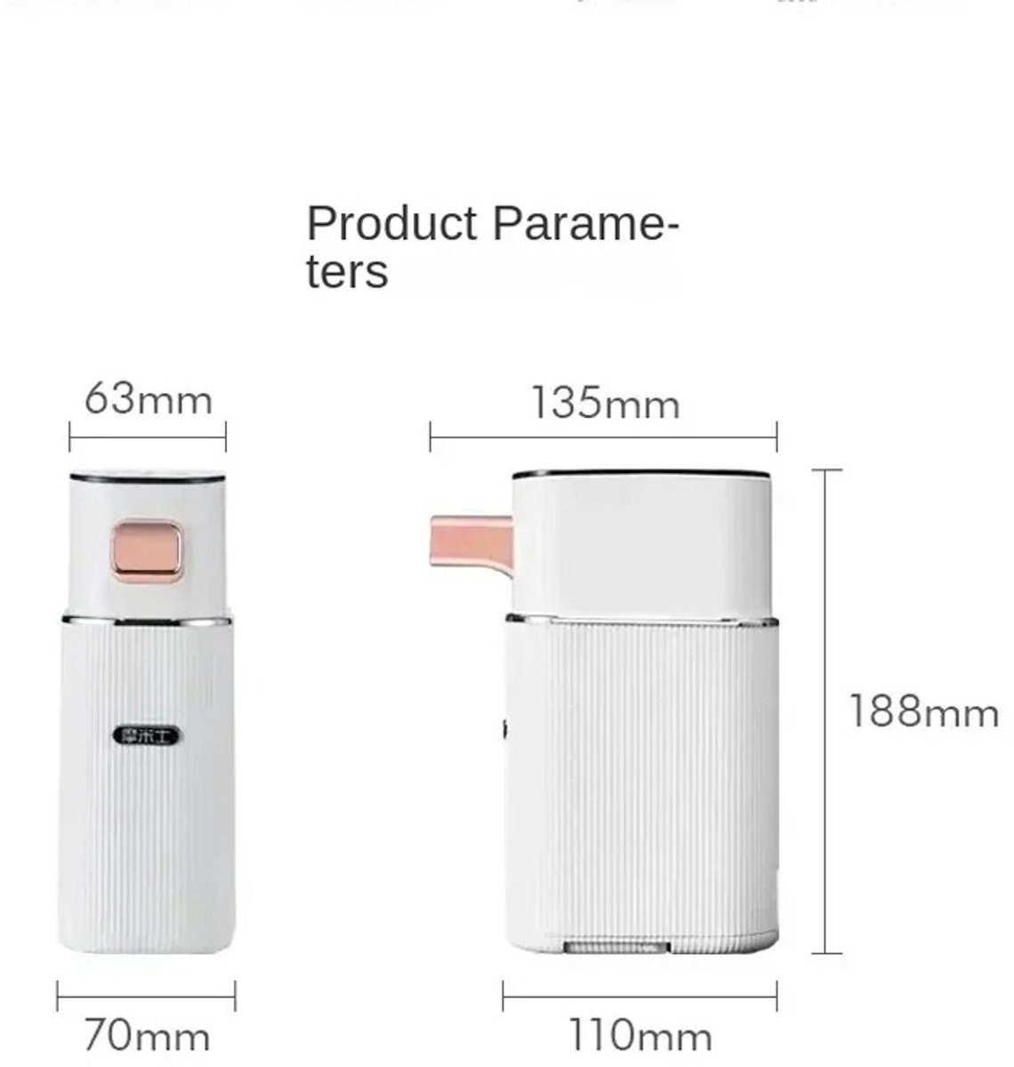 RM Store® Heetwaterdispenser Draagbaar Wit 7x13.5x19 cm