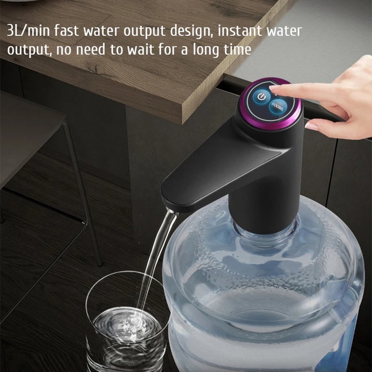 RM Store® Heetwatertap Roestvrij Staal Zwart 13.5x15cm