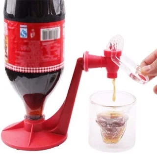 Rode handdruk waterdispenser voor drinkfles