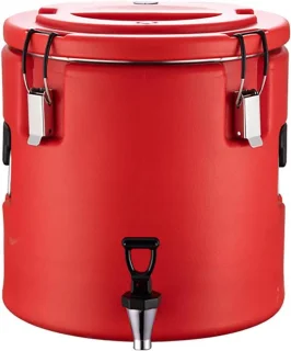 Roestvrijstalen warmwaterdispenser koffie-urn 20 liter rood