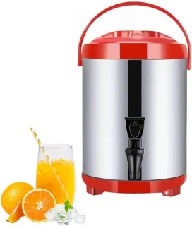 Roestvrijstalen Waterdispenser - Koffie Urn Heetwater - Dranken Warm Houden - Dubbellaags Vacuüm Isolatie - 6L - Rood