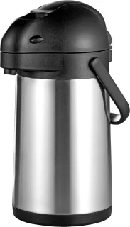 RVS Thermoskan - Zwart/Zilver
