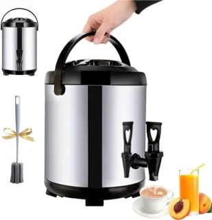 Rvs waterdispenser koffie-urn 12 liter zilverkleurig
