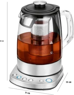 SCH® Waterkoker Glas Zilver