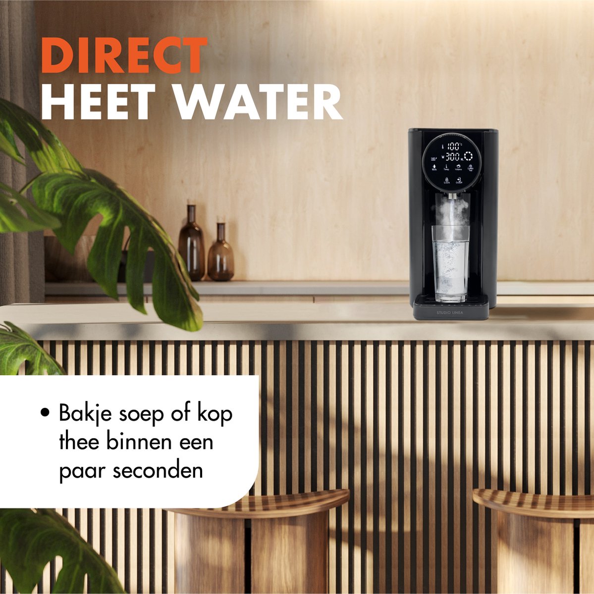 Wat vinden we goed aan de Studio Linea Luxe Heetwaterdispenser SLWK60BK